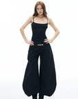 IAMXIAA Wide Balloon Pants with Button Detail High Waist Streetwear Style