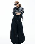 IAMXIAA Wide Balloon Pants with Button Detail High Waist Streetwear Style