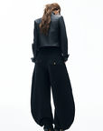 IAMXIAA Wide Balloon Pants with Button Detail High Waist Streetwear Style