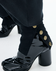 IAMXIAA Wide Balloon Pants with Button Detail High Waist Streetwear Style