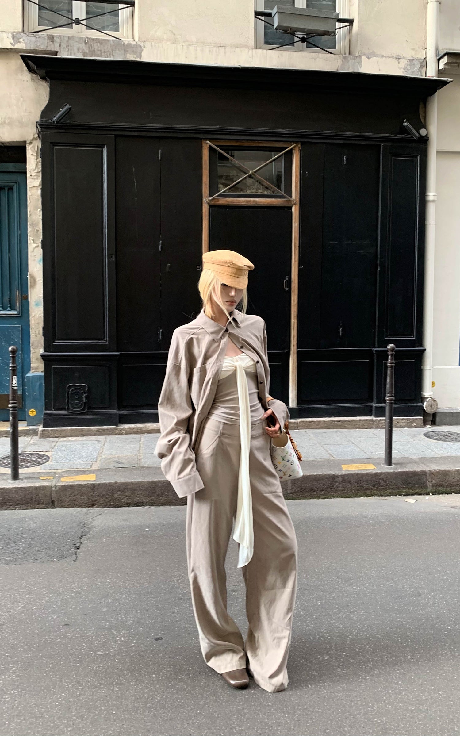 Rase le sol Relaxed Shirt and Wide-Leg Pants Set