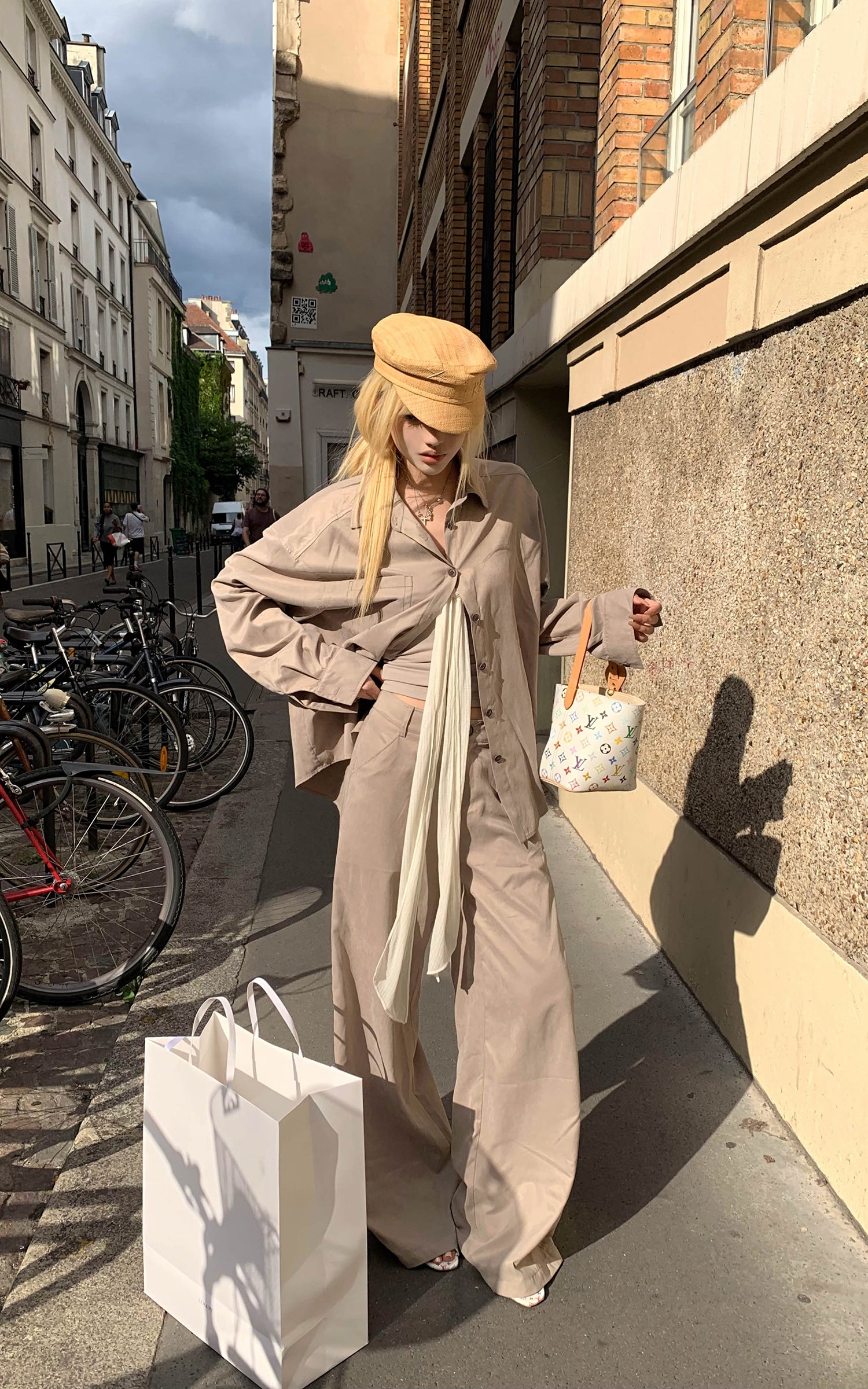 Rase le sol Relaxed Shirt and Wide-Leg Pants Set