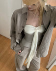 Rase le sol Asymmetric Bow Tube Top