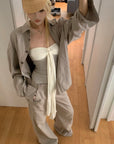Rase le sol Asymmetric Bow Tube Top