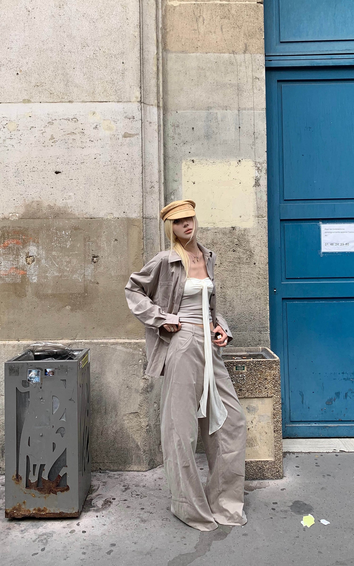 Rase le sol Relaxed Shirt and Wide-Leg Pants Set