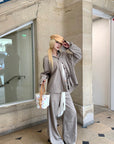 Rase le sol Relaxed Shirt and Wide-Leg Pants Set