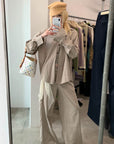 Rase le sol Relaxed Shirt and Wide-Leg Pants Set