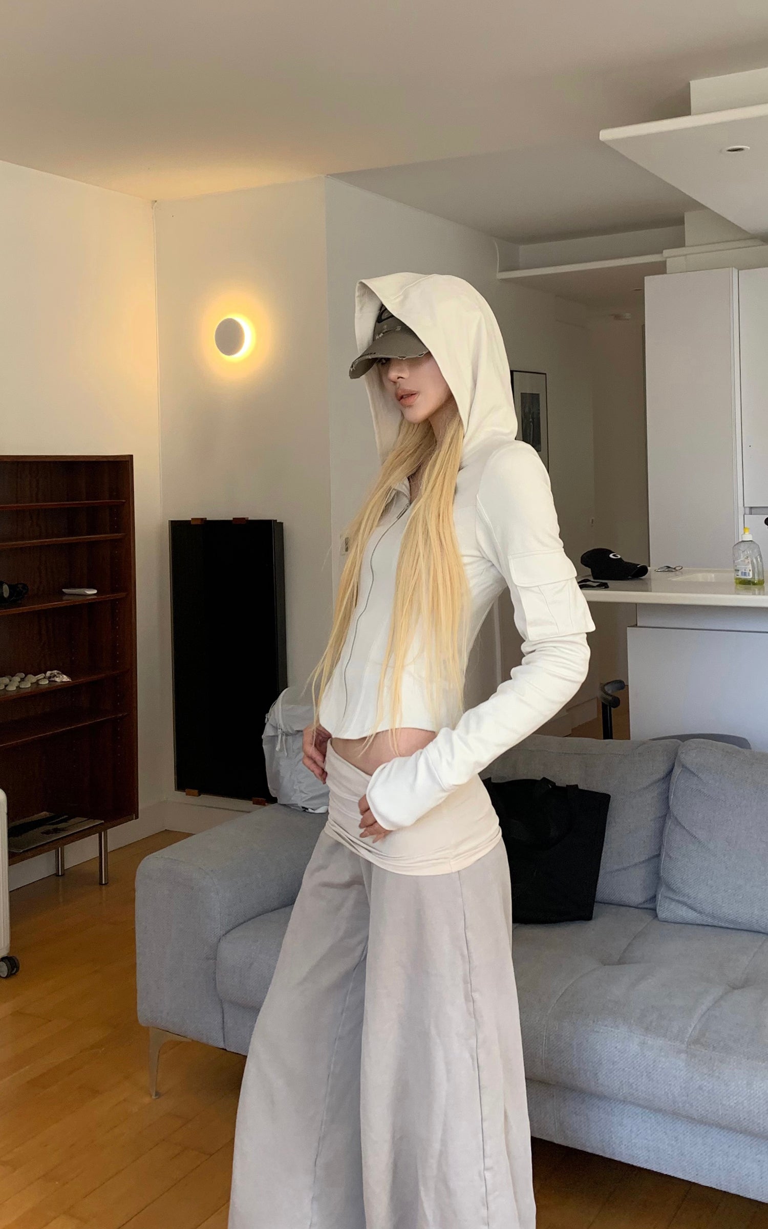 Rase le sol Fitted Hooded Zip Jacket