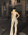 Rase le sol Knotted Detail Flared Casual Pants