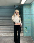 Rase le sol Off-Shoulder Knit Cropped Sweater