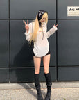 Rase le sol Knitted Shorts with Matching Headscarf