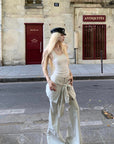 Rase le sol Ribbed Embroidered Tank Top