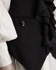 DOINDULGE Ruffled Tie Deconstructed Vest