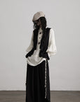 DOINDULGE Ruffled Tie Deconstructed Vest