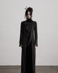 DOINDULGE Asymmetric Long Shirt Draped Textured Layer Deconstructed Minimal Design