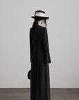 DOINDULGE Asymmetric Long Shirt Draped Textured Layer Deconstructed Minimal Design