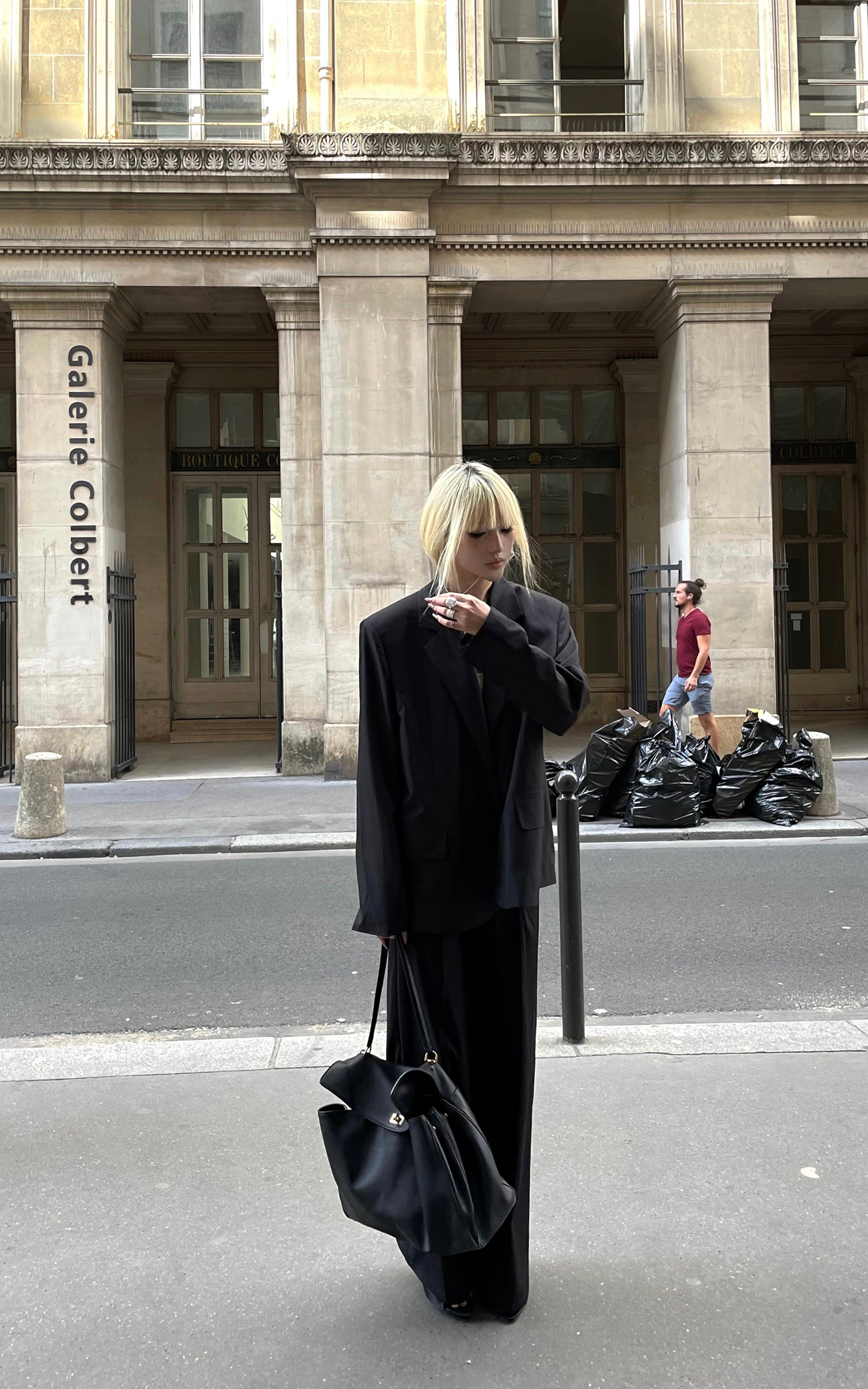Rase le sol Suit Set Relaxed Straight Pants and Structured Blazer