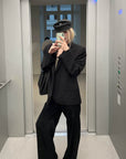Rase le sol Suit Set Relaxed Straight Pants and Structured Blazer