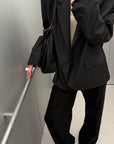 Rase le sol Suit Set Relaxed Straight Pants and Structured Blazer