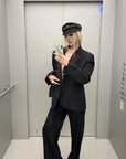 Rase le sol Suit Set Relaxed Straight Pants and Structured Blazer