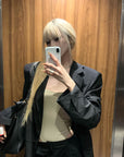 Rase le sol Suit Set Relaxed Straight Pants and Structured Blazer