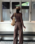 ROVENTE Wide Leg High Waist Pants – Relaxed Silhouette with Double Button Detail