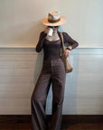 ROVENTE Wide Leg High Waist Pants – Relaxed Silhouette with Double Button Detail