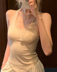Rase le sol Ribbed Embroidered Tank Top