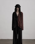 DOINDULGE Wide Leg Pleated Trousers with Structured Waistband