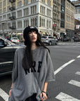 WARDEN EDGE Oversized Knit Sweater with Drop Shoulders