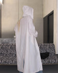 Rase le sol Hooded Long Coat with Adjustable Waist Belt