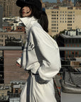 WARDEN EDGE Oversized Polo Sweatshirt with Bold Graphic Print and Streetwear Edge