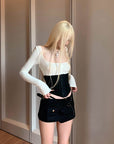Rase le sol Jupe mini asymétrique à clous