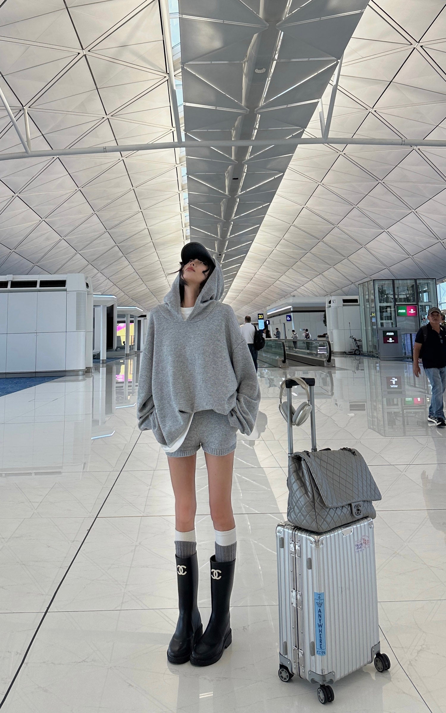 WARDEN EDGE Knit Hoodie &amp; Shorts Set