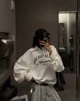 WARDEN EDGE Oversized Polo Sweatshirt with Bold Graphic Print and Streetwear Edge