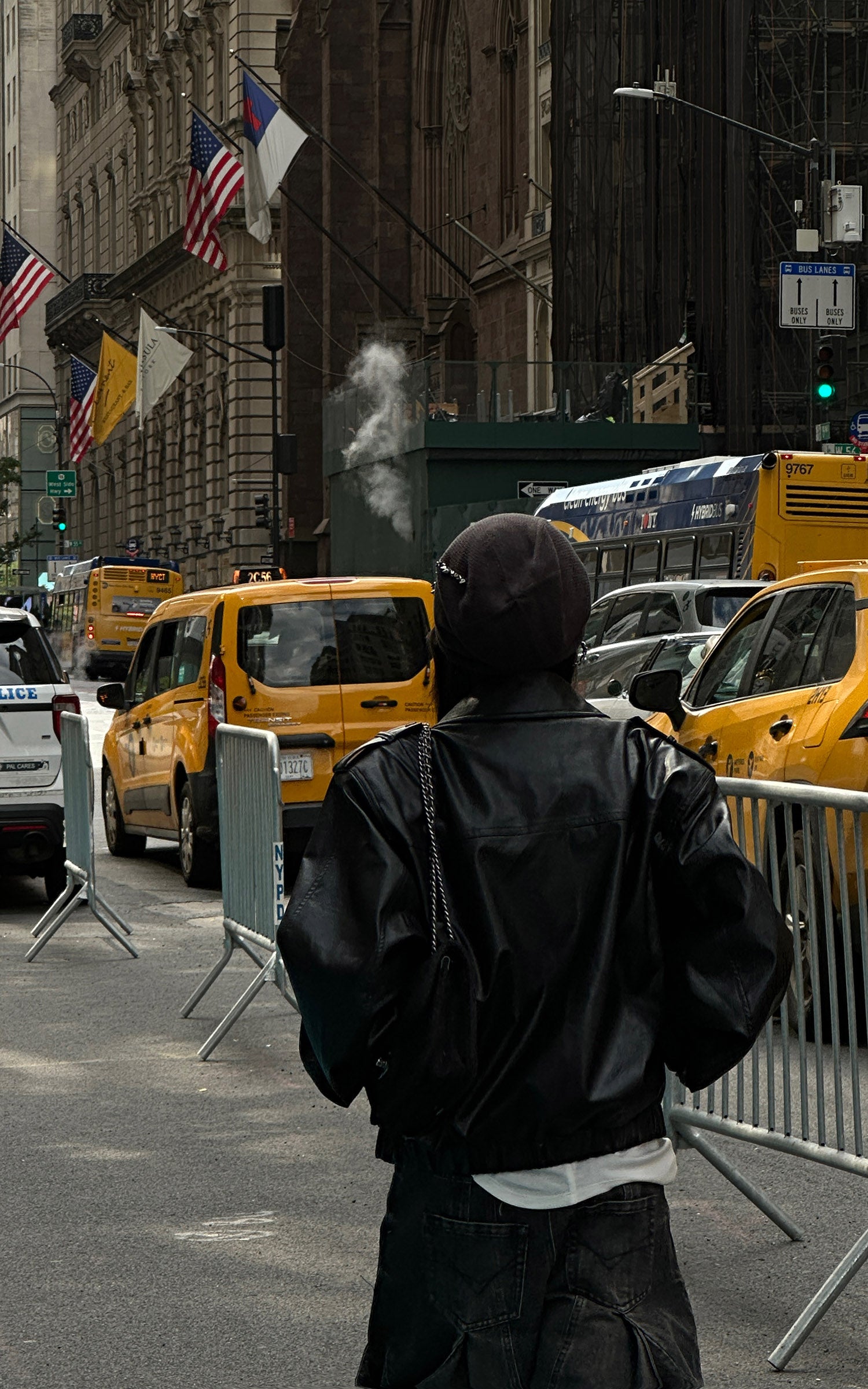 WARDEN EDGE Cropped Leather Jacket with Epaulettes and Utility