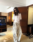 0122stepll Leopard Straight-Leg Pants