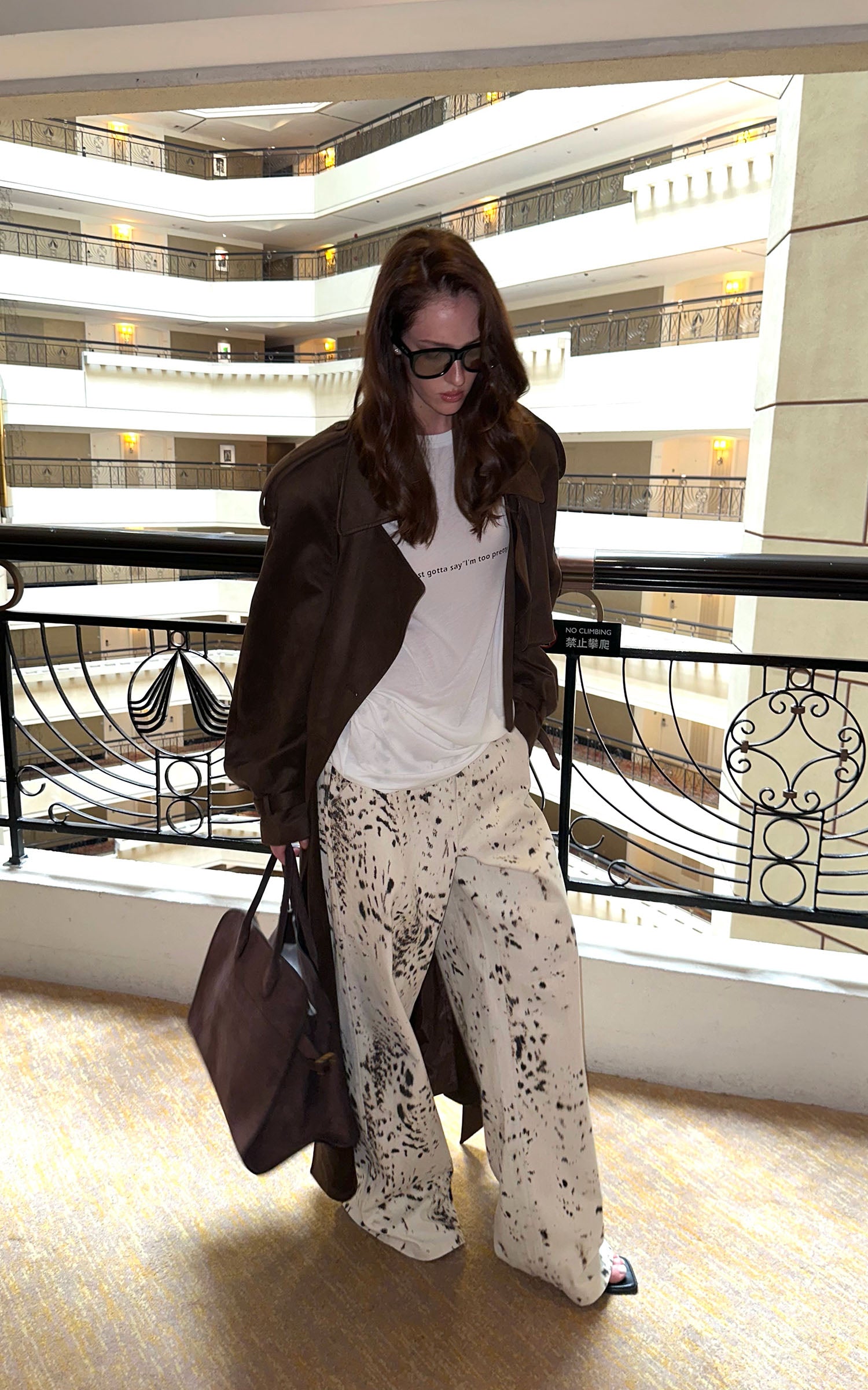 0122stepll Leopard Straight-Leg Pants