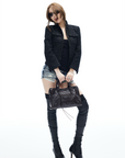 IAMXIAA Cropped Tweed Jacket with Shimmer Finish
