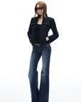 IAMXIAA Cropped Tweed Jacket with Shimmer Finish