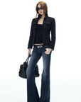 IAMXIAA Cropped Tweed Jacket with Shimmer Finish
