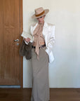 ROVENTE High Waist Maxi Skirt with Tailored Fit and Back Slit