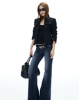 IAMXIAA Cropped Tweed Jacket with Shimmer Finish