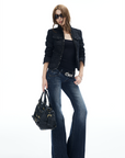 IAMXIAA Cropped Tweed Jacket with Shimmer Finish