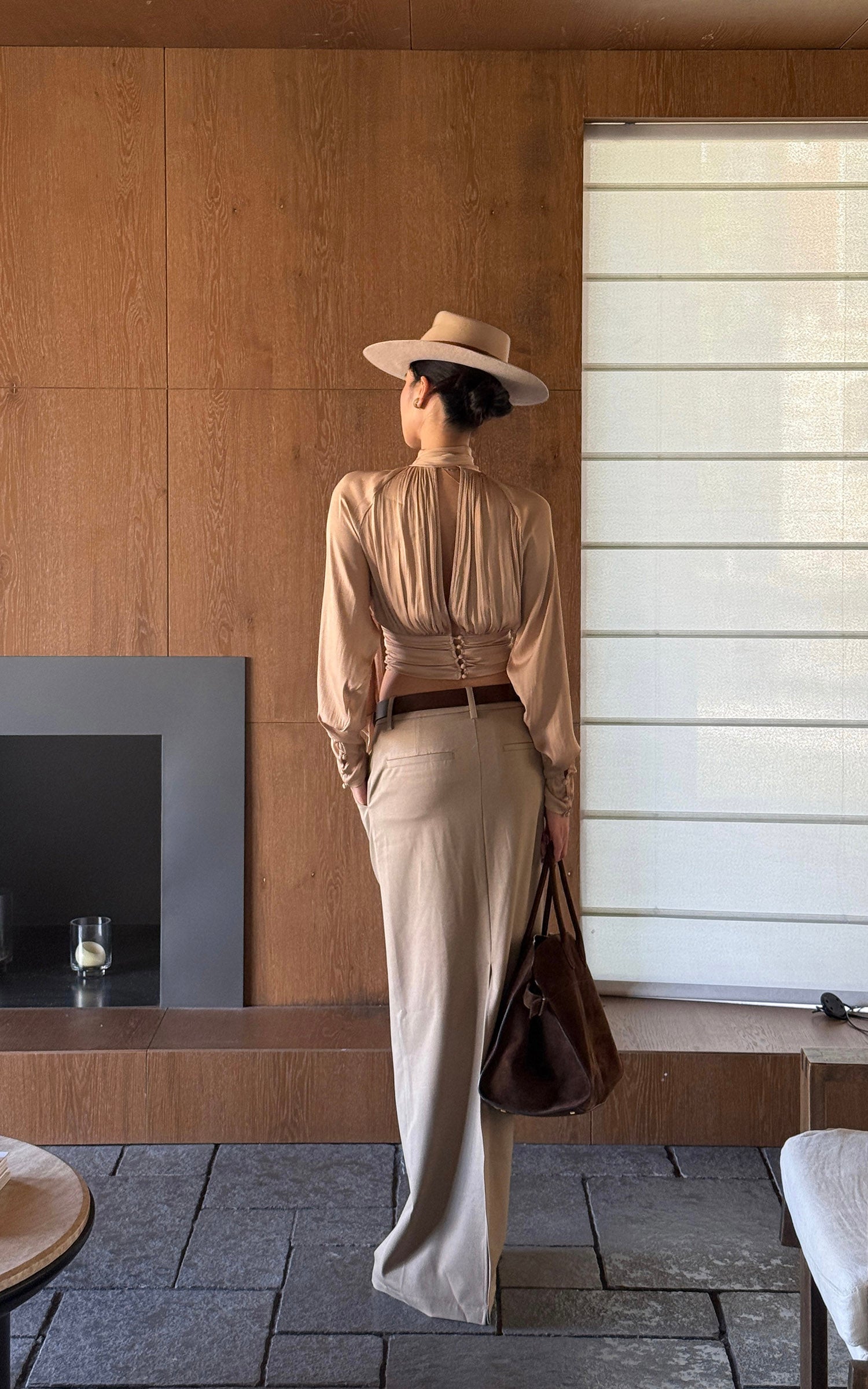 ROVENTE High Waist Maxi Skirt with Tailored Fit and Back Slit
