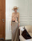 ROVENTE High Waist Maxi Skirt with Tailored Fit and Back Slit