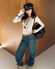 ROVENTE Sheer Snap Cardigan & Lace Bralette Set