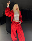 Rase le sol Oversized Hooded Jacket and Wide-Leg Pants Set