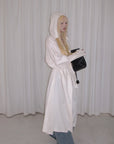 Rase le sol Hooded Long Coat with Adjustable Waist Belt