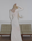 Rase le sol Hollow Cross Knit Maxi Dress
